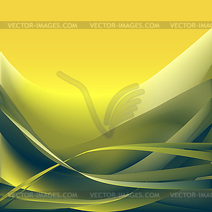 Colorful blue and yellow abstract waves - vector clipart