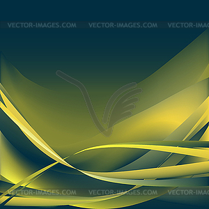 Colorful blue and yellow abstract waves - vector image