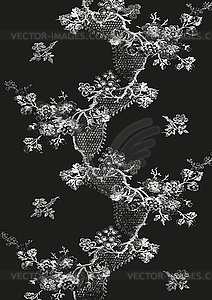 Vintage floral pattern with apple blossom branches - vector image