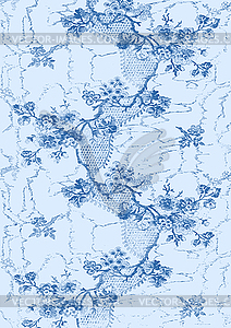 Абстрактный Ручной обращается цветочный узор - векторный графический клипарт