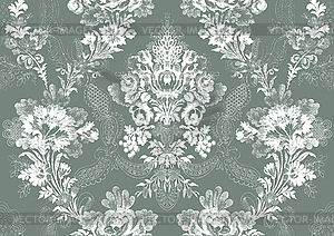 Abstract hand-drawn floral seamless pattern - vector clip art