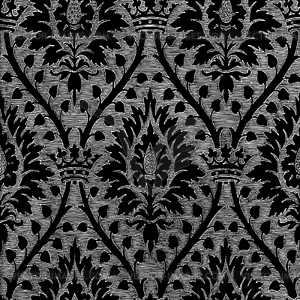 Abstract hand-drawn floral seamless pattern with crown, - royalty-free vector image