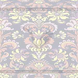 Colorful damask seamless floral pattern background - vector clipart