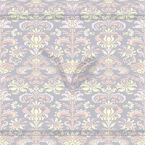 Colorful damask seamless floral pattern background - royalty-free vector clipart