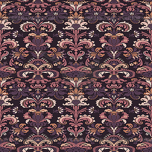 Colorful damask seamless floral pattern background - vector image