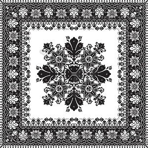Abstract ethnic shawl floral pattern design - vector image