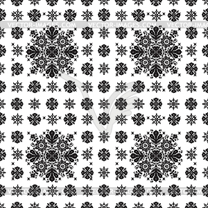 Abstract ethnic seamless floral pattern design - vector clipart