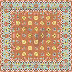 Абстрактный этнический шаль цветочный шаблон - изображение в векторе