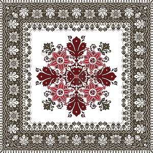 Abstract ethnic shawl floral pattern design - vector clipart