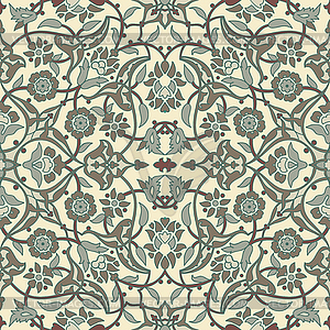 Stylized flowers oriental wallpaper retro seamless - royalty-free vector clipart