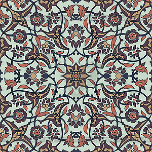 Stylized flowers oriental wallpaper retro seamless - vector clip art