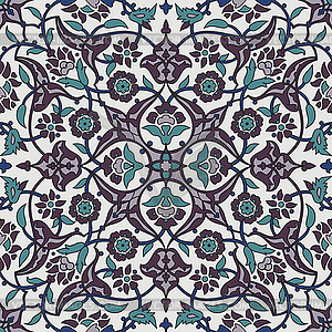 Stylized flowers oriental wallpaper retro seamless - vector image