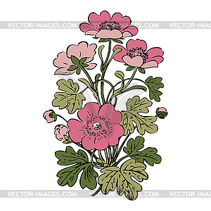 Floral bush retro , decorat - vector image