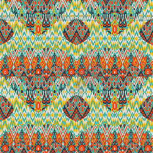 Patchwork ethnic bohemian arabesque pattern print. - vector clip art