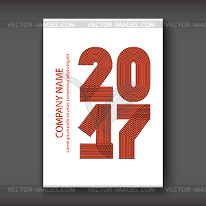 Cover Annual Report numbers 2017, modern design - vector clipart