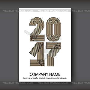 Cover Annual Report numbers 2017, modern design - vector clip art