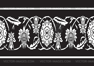 Black and white vintage border floral background - vector clip art