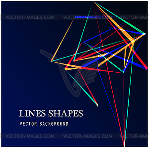 Colorful Lines shapes abstract on blue dark - vector clip art