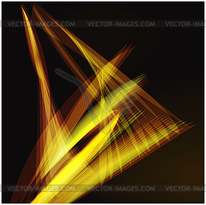 Lines shapes lighting abstract on golden dark - vector image
