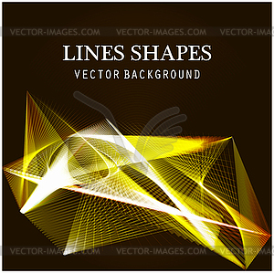 Lines shapes lighting abstract on golden dark - vector clipart