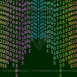 Matrix concept rainbow and black green background - vector image