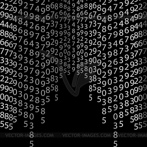 Matrix concept black and white background with - vector clip art