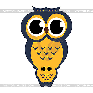 Owl sitting on branch on background - vector image