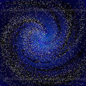 Galaxies, nebulae, cosmos, and effect tunnel - vector image