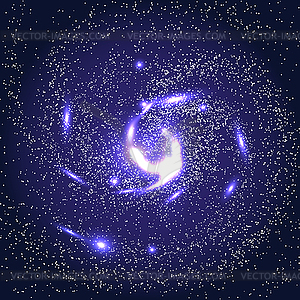 Galaxies, nebulae, cosmos, and effect tunnel - vector clipart