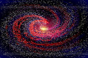 Galaxies, nebulae, cosmos, and effect tunnel - vector clipart