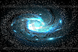 Galaxies, nebulae, cosmos, and effect tunnel - color vector clipart