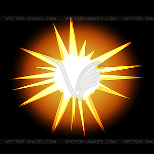 Star with rays white gold yellow in space cosmos - vector clipart