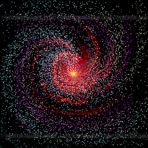 Galaxies, nebulae, cosmos, and effect tunnel - vector clip art