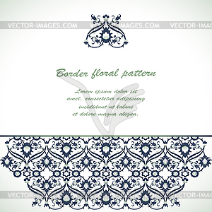 Arabesque vintage ornate border damask floral - vector clip art