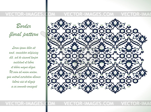 Arabesque vintage ornate border damask floral - vector image