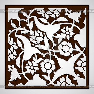 Laser cut floral arabesque ornament pattern . - vector clipart