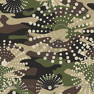 Camouflage and halftone pattern background seamless - vector image