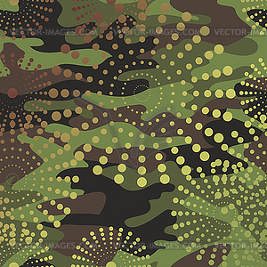 Camouflage and halftone pattern background seamless - vector image