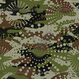 Camouflage and halftone pattern background seamless - vector clipart
