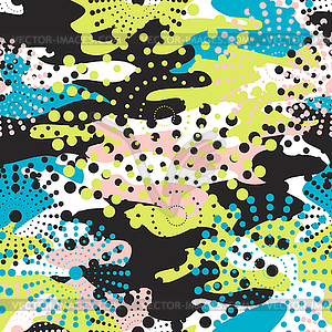 Camouflage and halftone pattern background seamless - vector clip art
