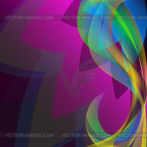 Abstract colorful elegant waves floral pattern - vector clipart