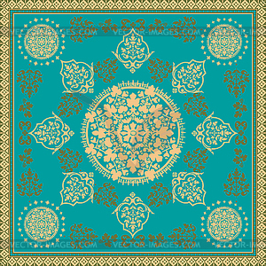 Викторианский цветочный орнамент Пейсли медальон - векторный дизайн
