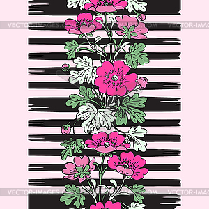 Border frame seamless botanical bush with tropical - vector clip art