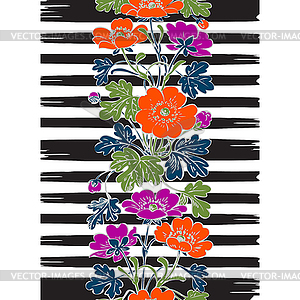 Border frame seamless botanical bush with tropical - vector clipart