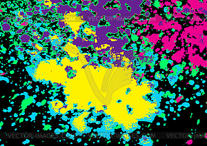 Artistic colorful acrylic paint splatter, blob on - vector clip art