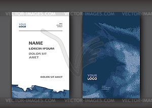 Blue Watercolor explosion shape artistic covers - royalty-free vector clipart