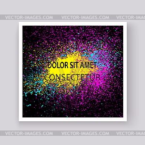 Neon colorful explosion paint splatter artistic - vector image