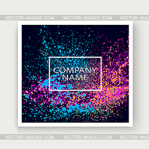 Neon explosion paint splatter artistic cover frame - vector clip art