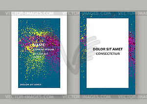 Neon explosion paint splatter artistic cover frame - vector image