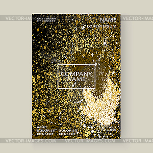 Neon gold explosion paint splatter artistic cover - vector image